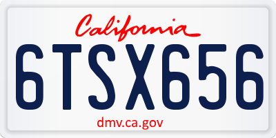 CA license plate 6TSX656