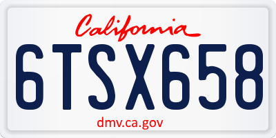 CA license plate 6TSX658
