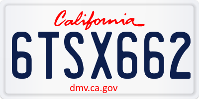 CA license plate 6TSX662