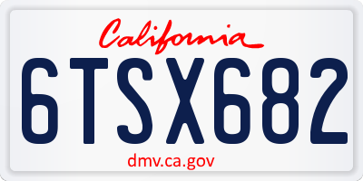 CA license plate 6TSX682