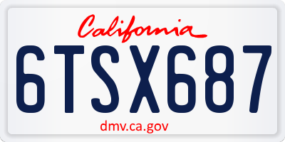 CA license plate 6TSX687