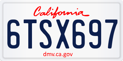 CA license plate 6TSX697