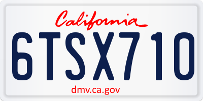 CA license plate 6TSX710