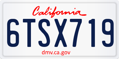 CA license plate 6TSX719