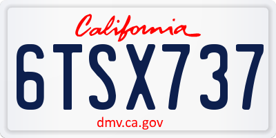 CA license plate 6TSX737