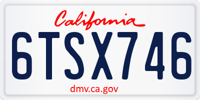 CA license plate 6TSX746