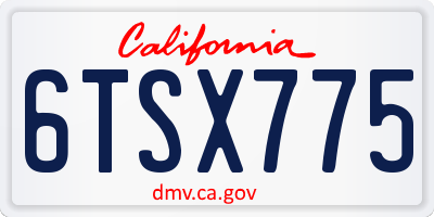 CA license plate 6TSX775