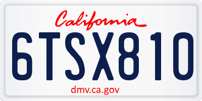 CA license plate 6TSX810