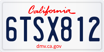 CA license plate 6TSX812