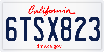 CA license plate 6TSX823