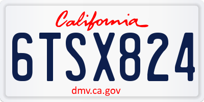CA license plate 6TSX824