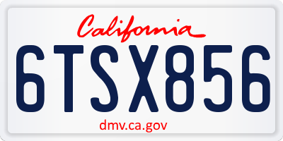 CA license plate 6TSX856