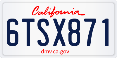 CA license plate 6TSX871