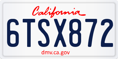 CA license plate 6TSX872