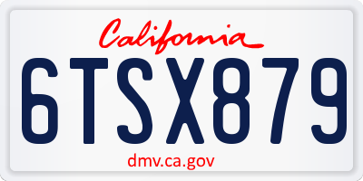 CA license plate 6TSX879
