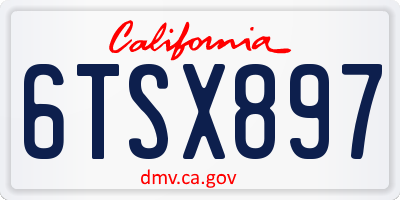 CA license plate 6TSX897