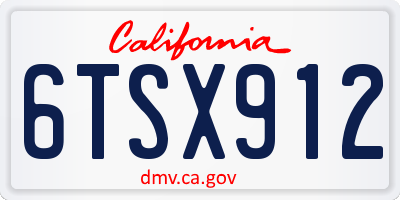 CA license plate 6TSX912