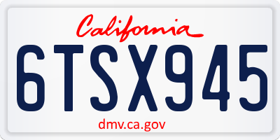 CA license plate 6TSX945