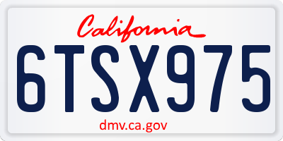 CA license plate 6TSX975
