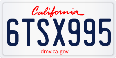 CA license plate 6TSX995