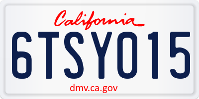 CA license plate 6TSY015