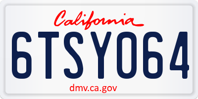 CA license plate 6TSY064