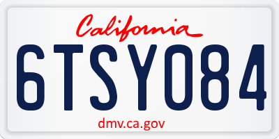 CA license plate 6TSY084