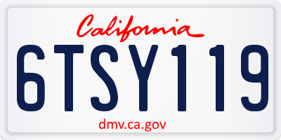 CA license plate 6TSY119