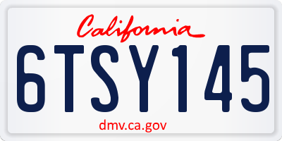 CA license plate 6TSY145
