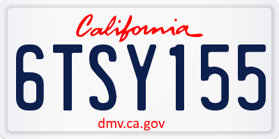 CA license plate 6TSY155