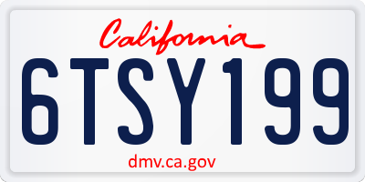 CA license plate 6TSY199