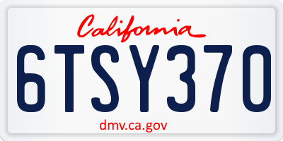CA license plate 6TSY370