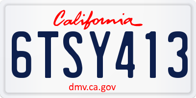 CA license plate 6TSY413