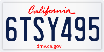 CA license plate 6TSY495