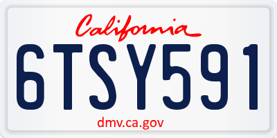 CA license plate 6TSY591