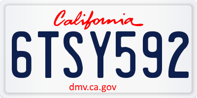 CA license plate 6TSY592