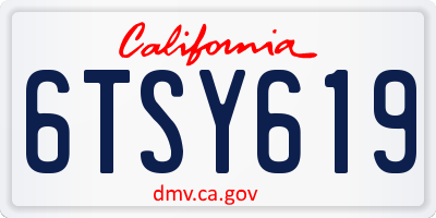 CA license plate 6TSY619