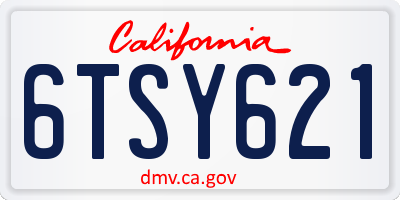 CA license plate 6TSY621
