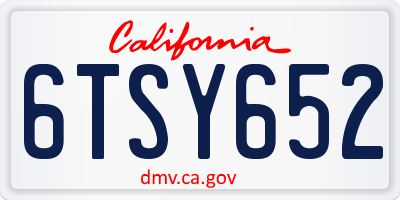 CA license plate 6TSY652