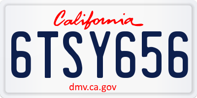 CA license plate 6TSY656