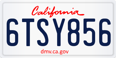 CA license plate 6TSY856