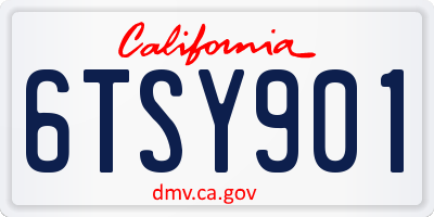 CA license plate 6TSY901