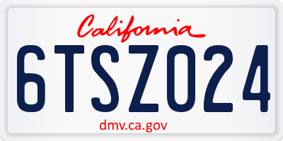CA license plate 6TSZ024