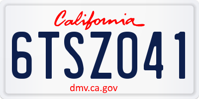 CA license plate 6TSZ041