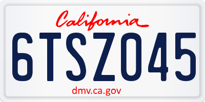 CA license plate 6TSZ045