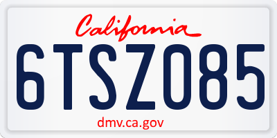 CA license plate 6TSZ085
