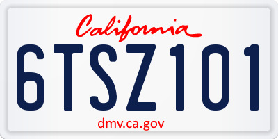 CA license plate 6TSZ101