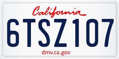 CA license plate 6TSZ107