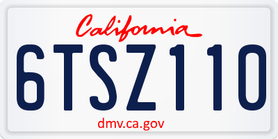 CA license plate 6TSZ110