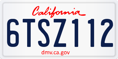 CA license plate 6TSZ112